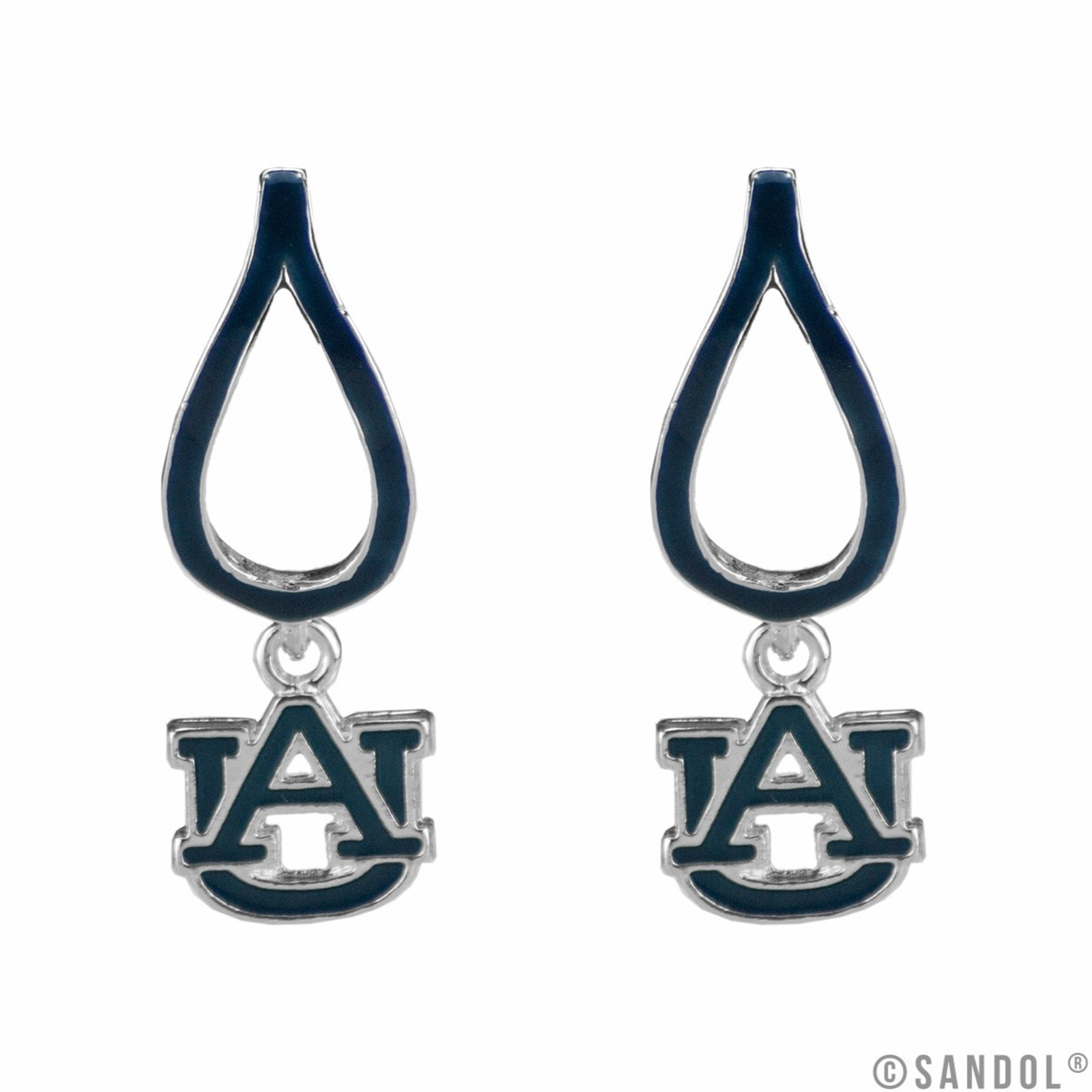 Auburn Tigers Drop Logo Earrings Women's Team Logo Blue Ncaa